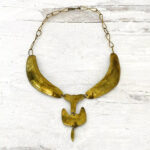 Vintage Modernist Brass Collar Necklace