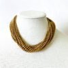 Vintage 12 Strand Textured Ball Chain Torsade Necklace - Gilded Metal