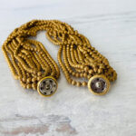 Vintage 12 Strand Textured Ball Chain Torsade Necklace - Gilded Metal