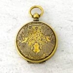 Victorian Hand Engraved Birds Pinchbeck Gold Pocket Watch Locket