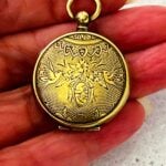 Victorian Hand Engraved Birds Pinchbeck Gold Pocket Watch Locket