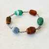 Modernist Sterling Silver Chunky Stone Pebbles Bracelet