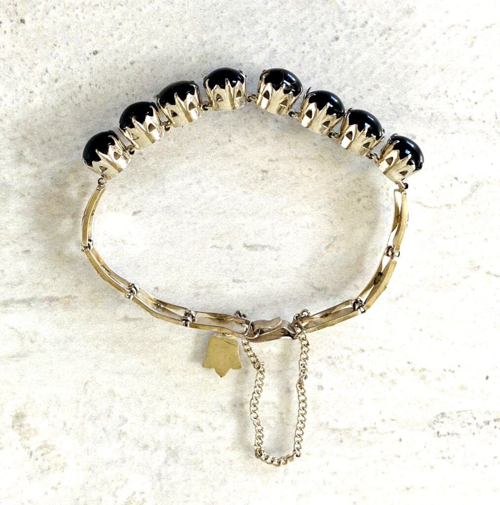 Sterling Silver Black Onyx Line Bracelet