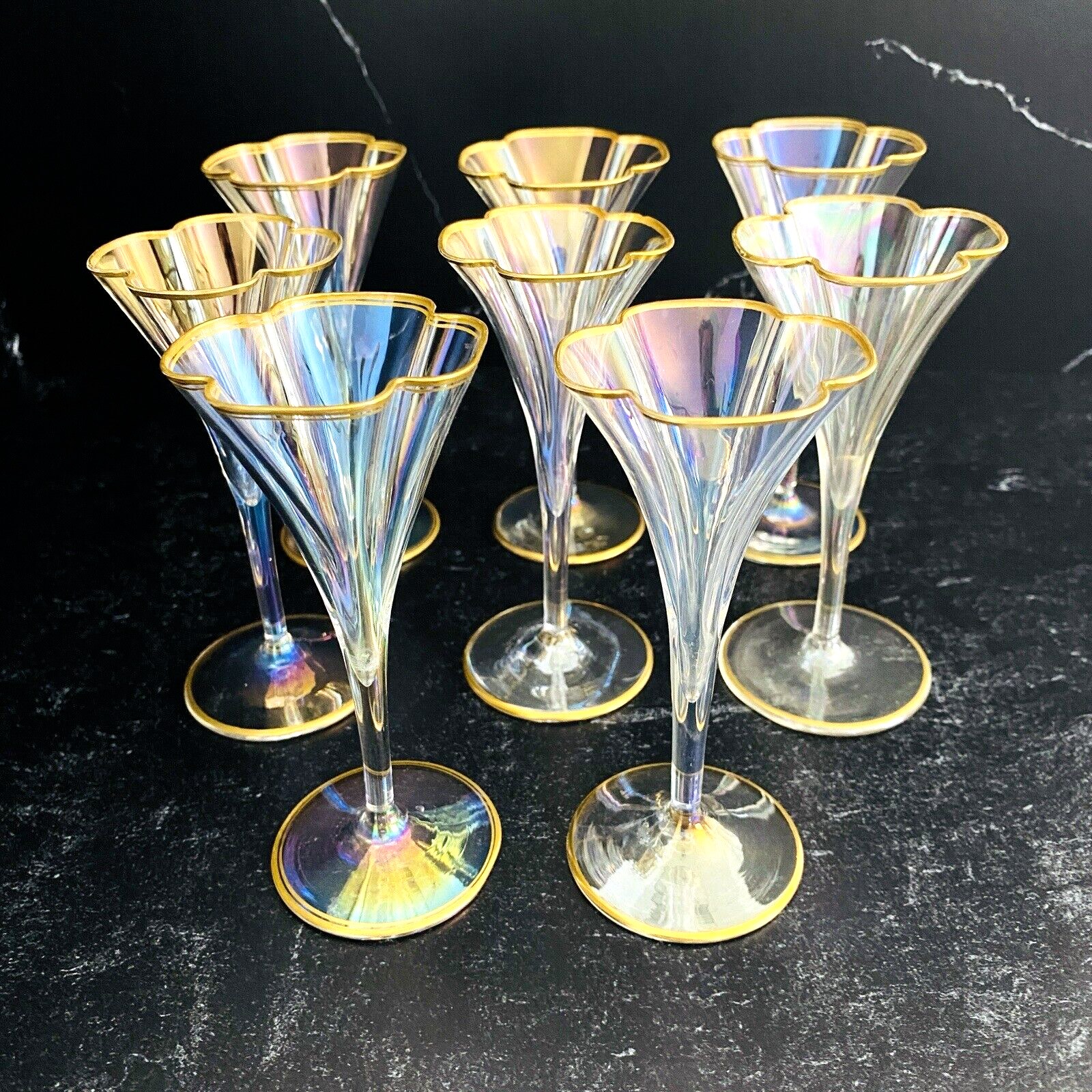Lobmeyer Moser Trumpet Footed Quatrefoil Liqueur Glass