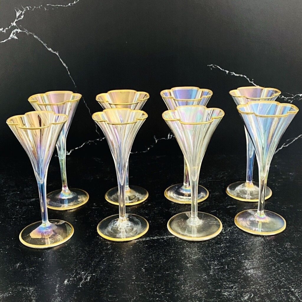 Lobmeyer Moser Trumpet Footed Quatrefoil Liqueur Glass