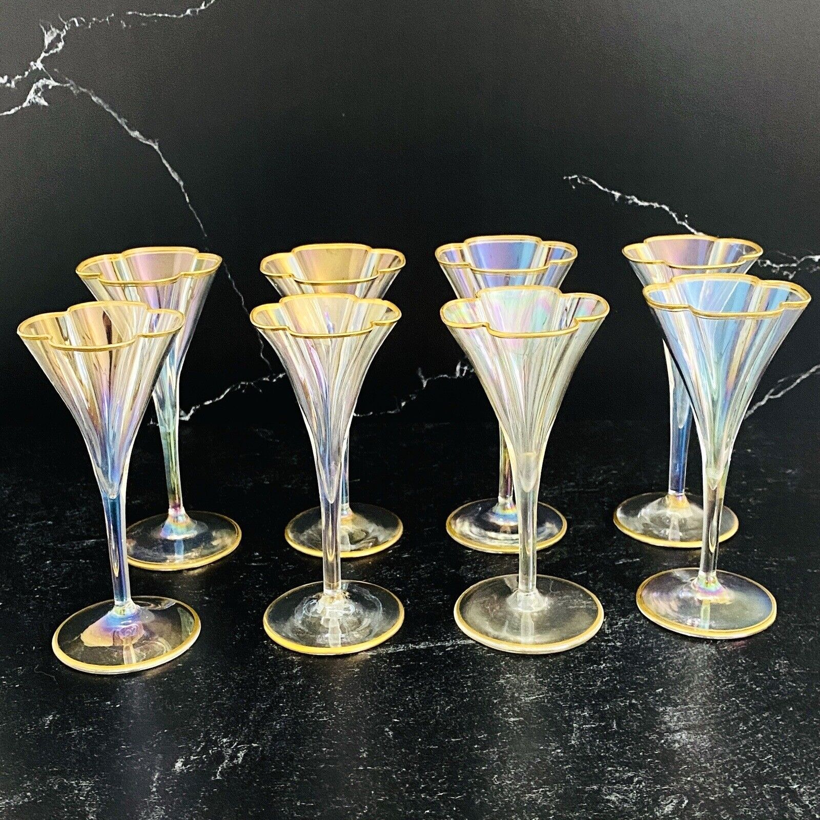 Lobmeyer Moser Trumpet Footed Quatrefoil Liqueur Glass
