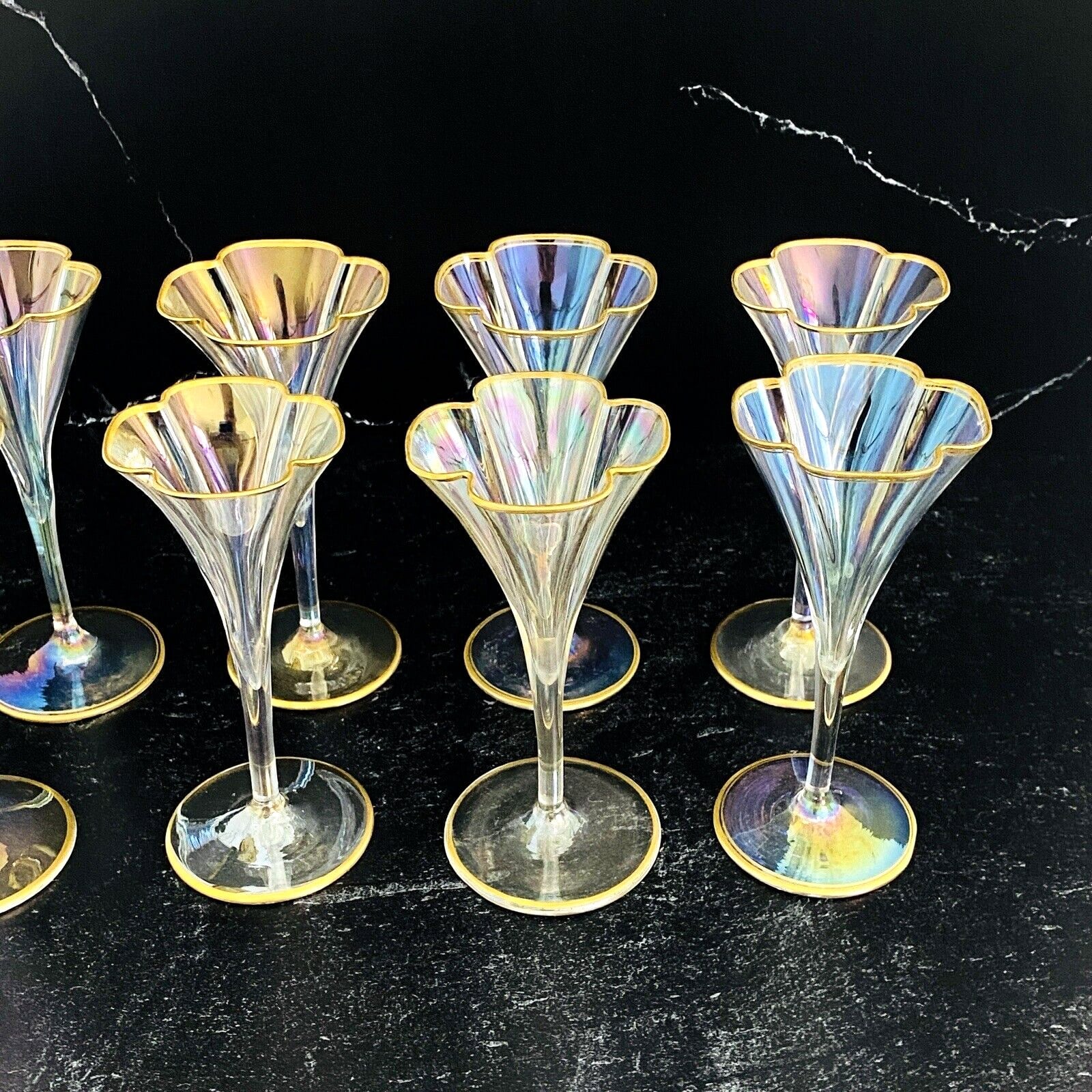 Lobmeyer Moser Trumpet Footed Quatrefoil Liqueur Glass