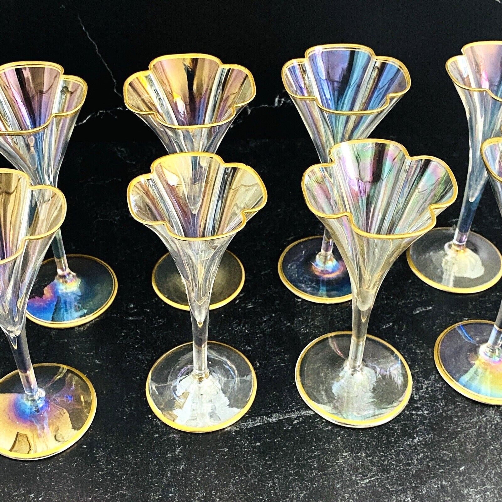 Lobmeyer Moser Trumpet Footed Quatrefoil Liqueur Glass