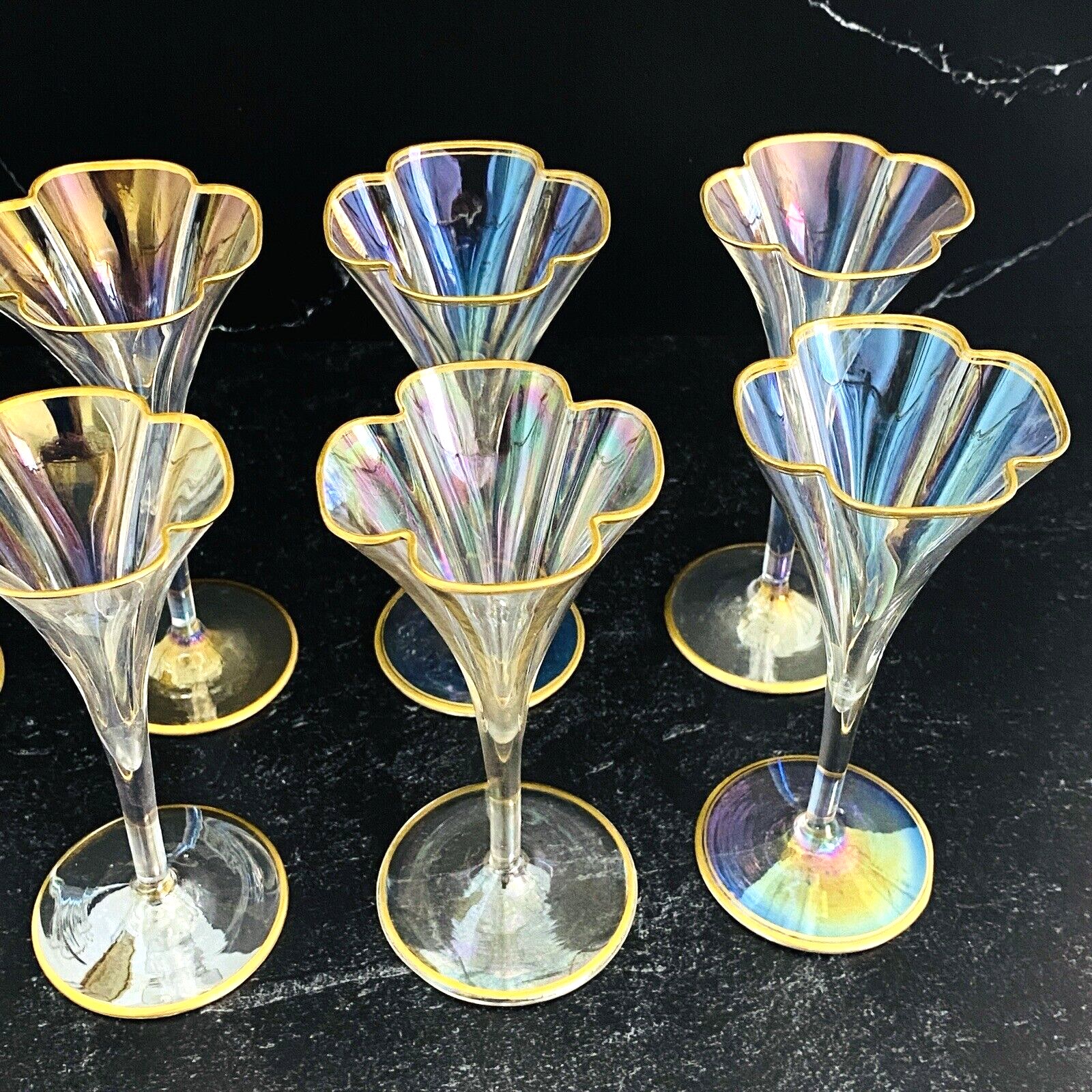 Lobmeyer Moser Trumpet Footed Quatrefoil Liqueur Glass