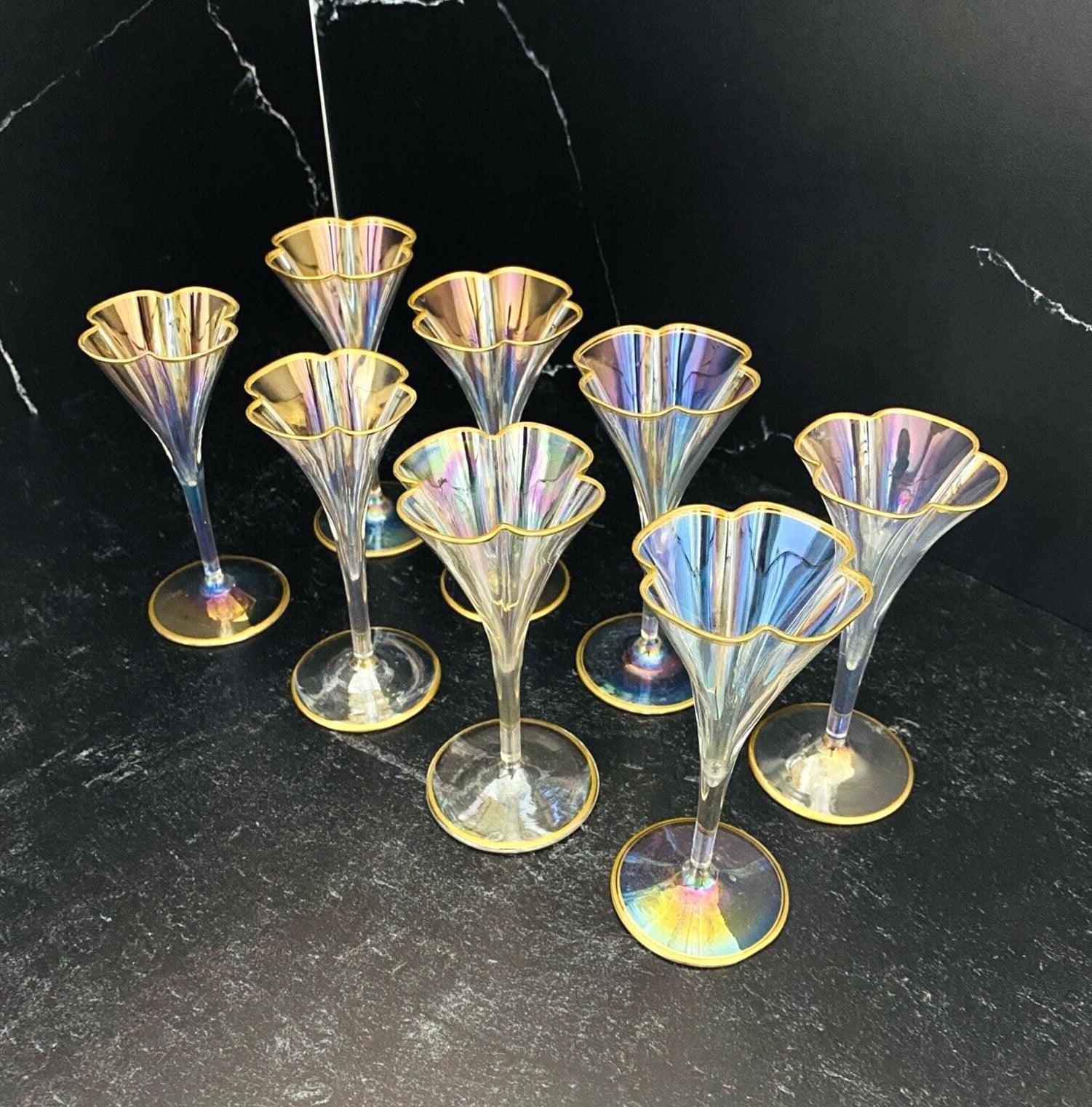 Lobmeyer Moser Trumpet Footed Quatrefoil Liqueur Glass