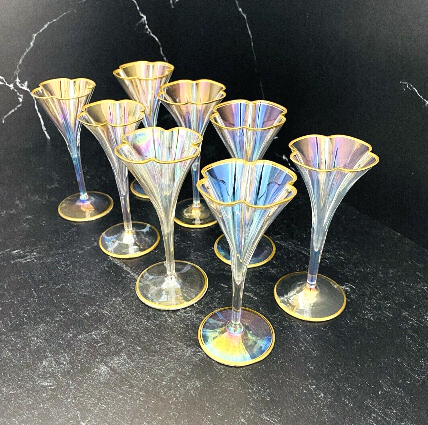 Lobmeyer Moser Trumpet Footed Quatrefoil Liqueur Glass