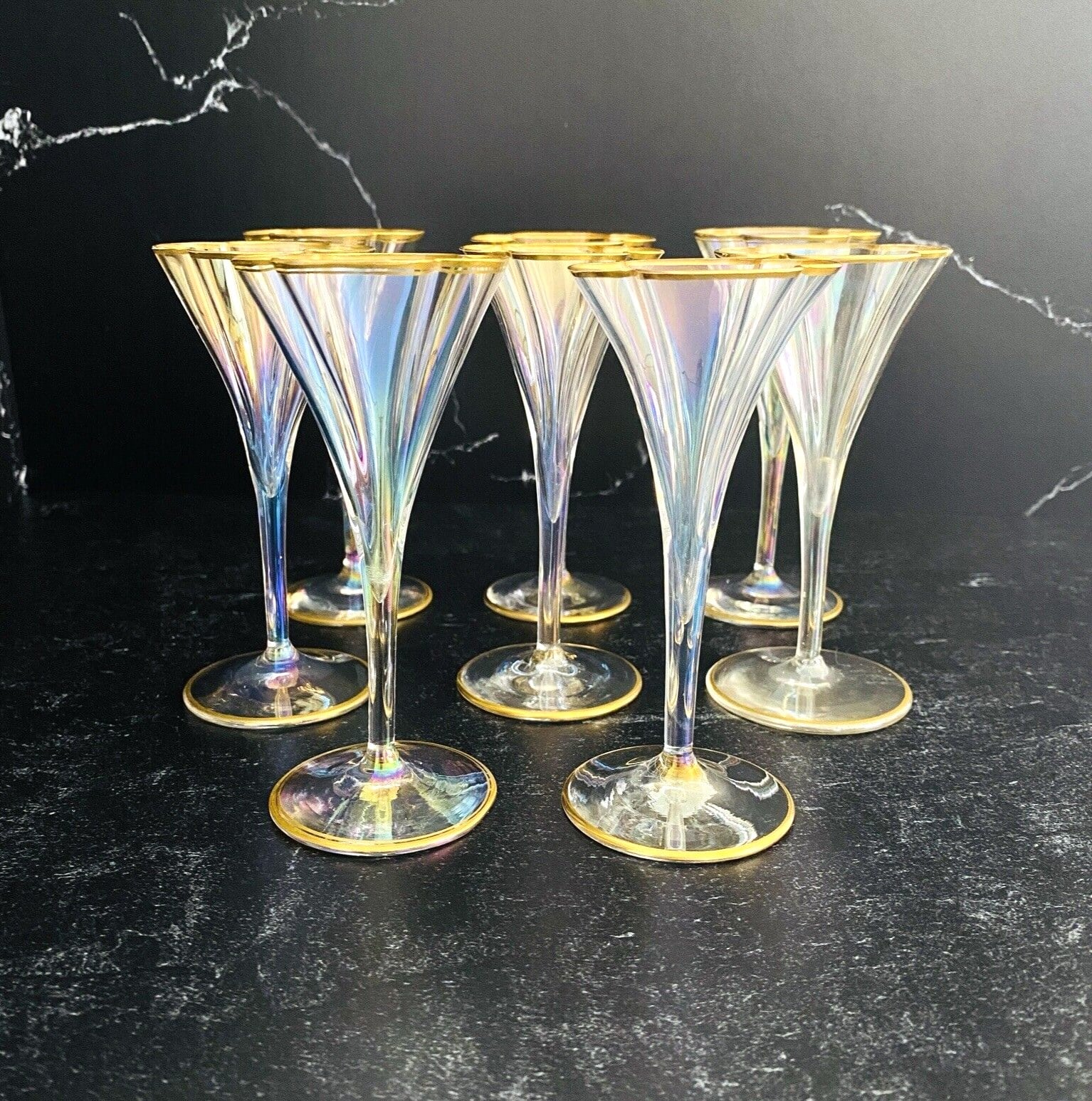Lobmeyer Moser Trumpet Footed Quatrefoil Liqueur Glass