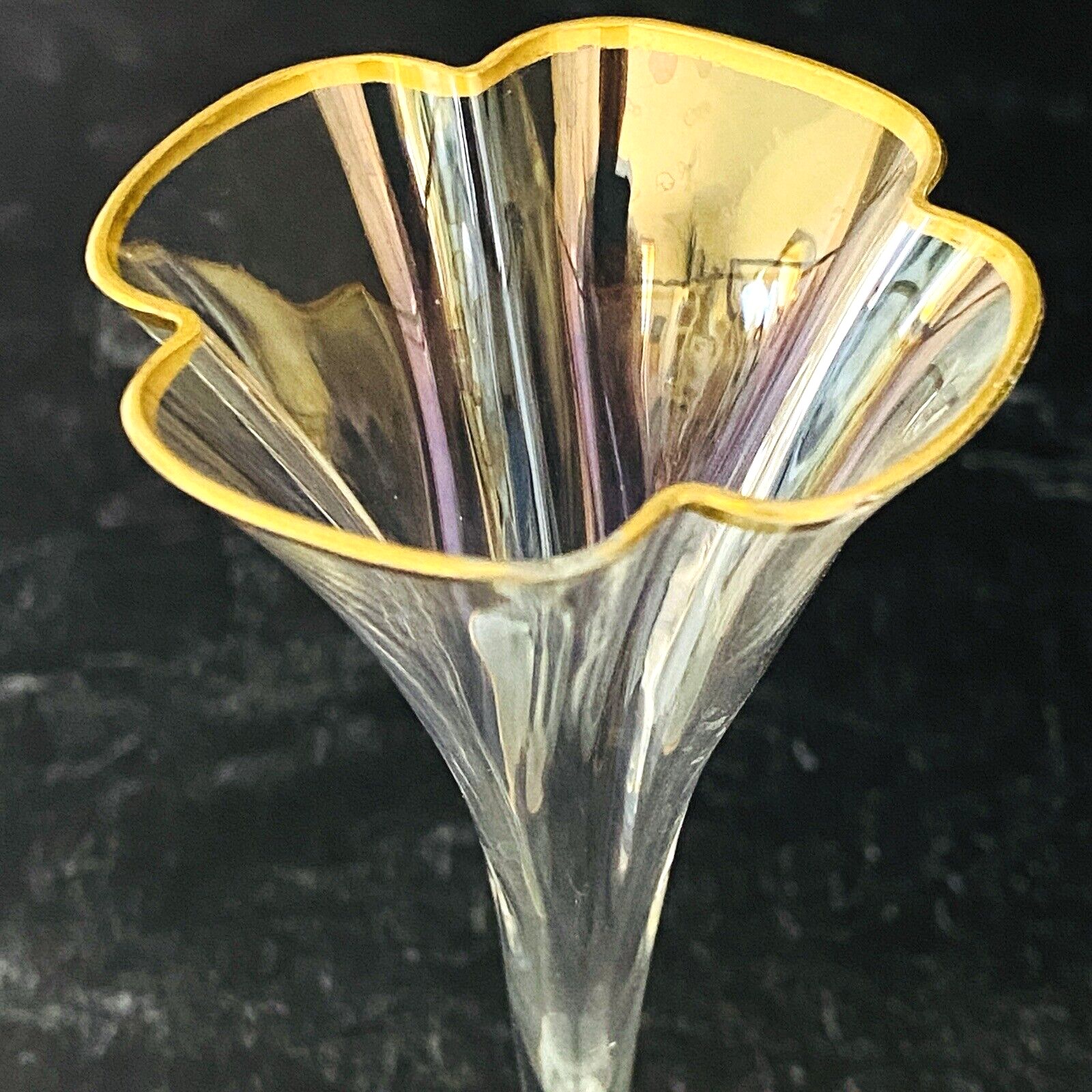 Lobmeyer Moser Trumpet Footed Quatrefoil Liqueur Glass