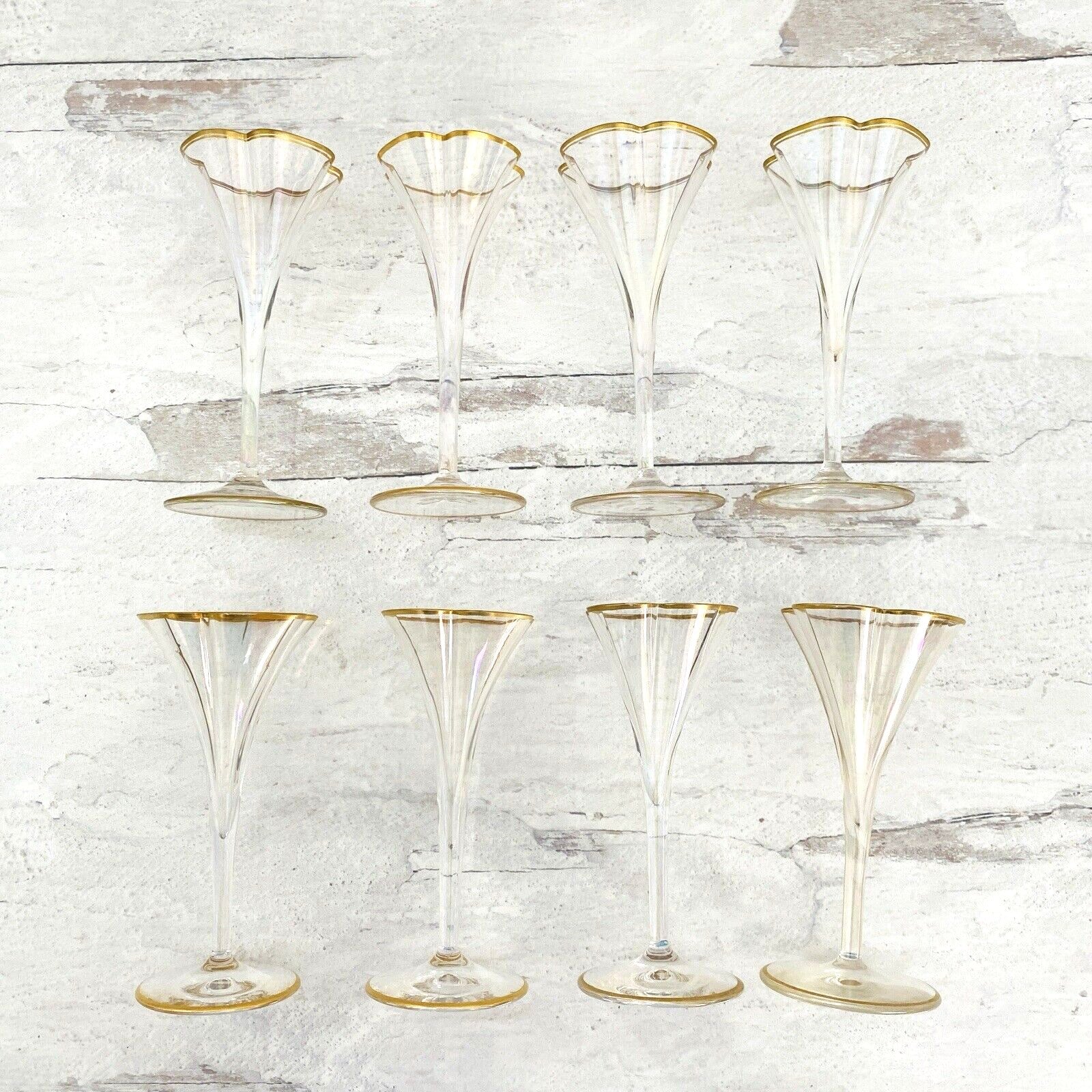Lobmeyer Moser Trumpet Footed Quatrefoil Liqueur Glass