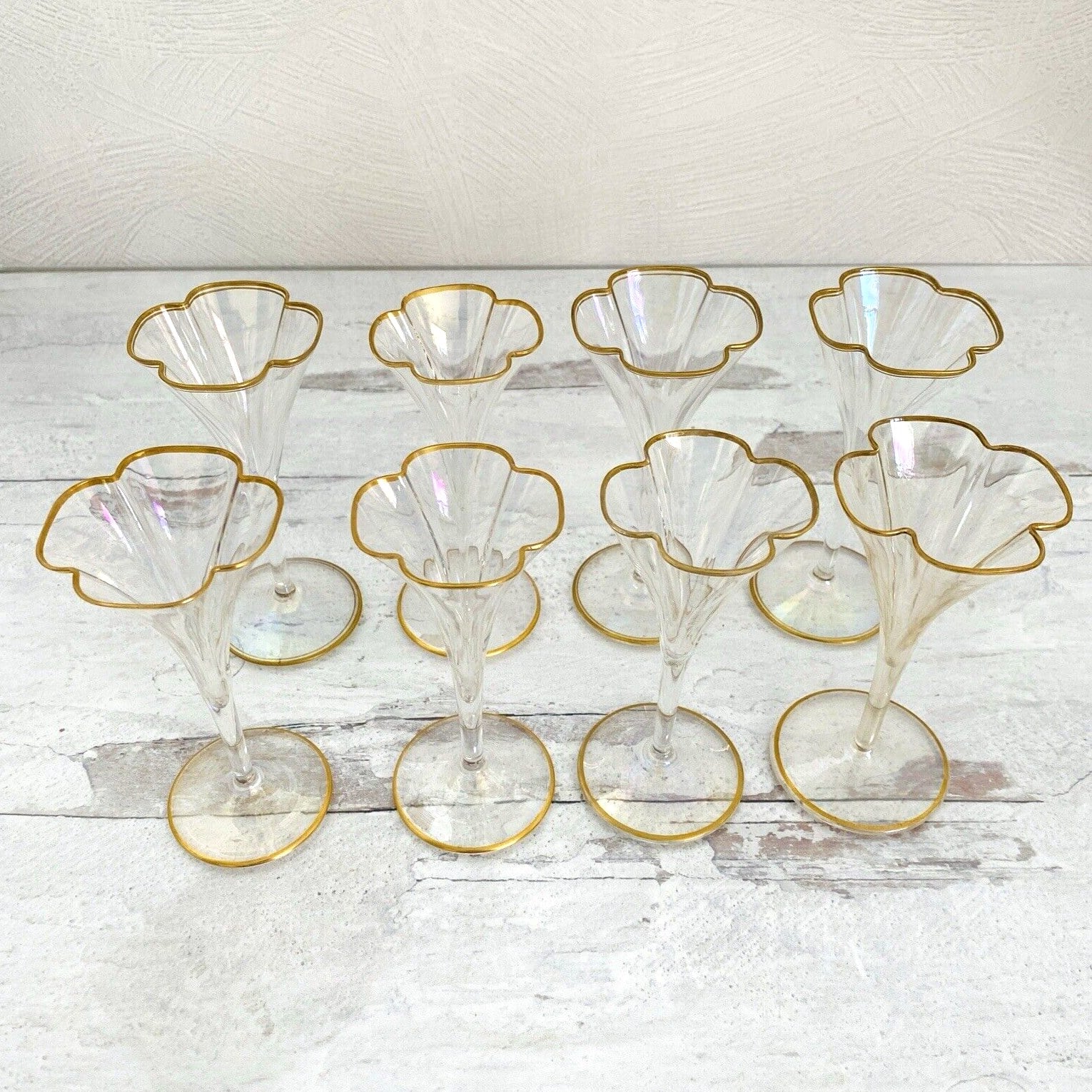 Lobmeyer Moser Trumpet Footed Quatrefoil Liqueur Glass