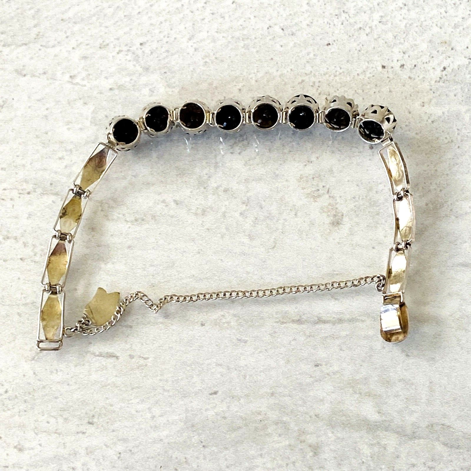 Sterling Silver Black Onyx Line Bracelet