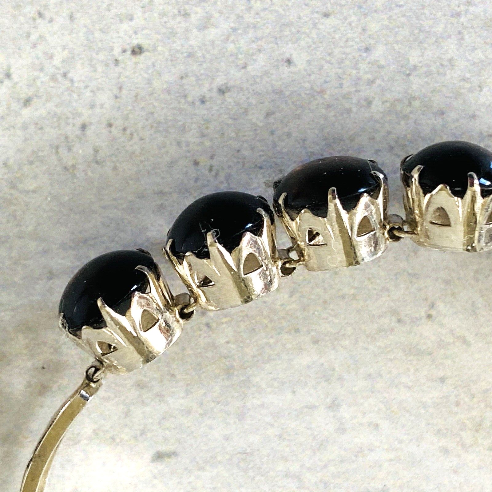 Sterling Silver Black Onyx Line Bracelet
