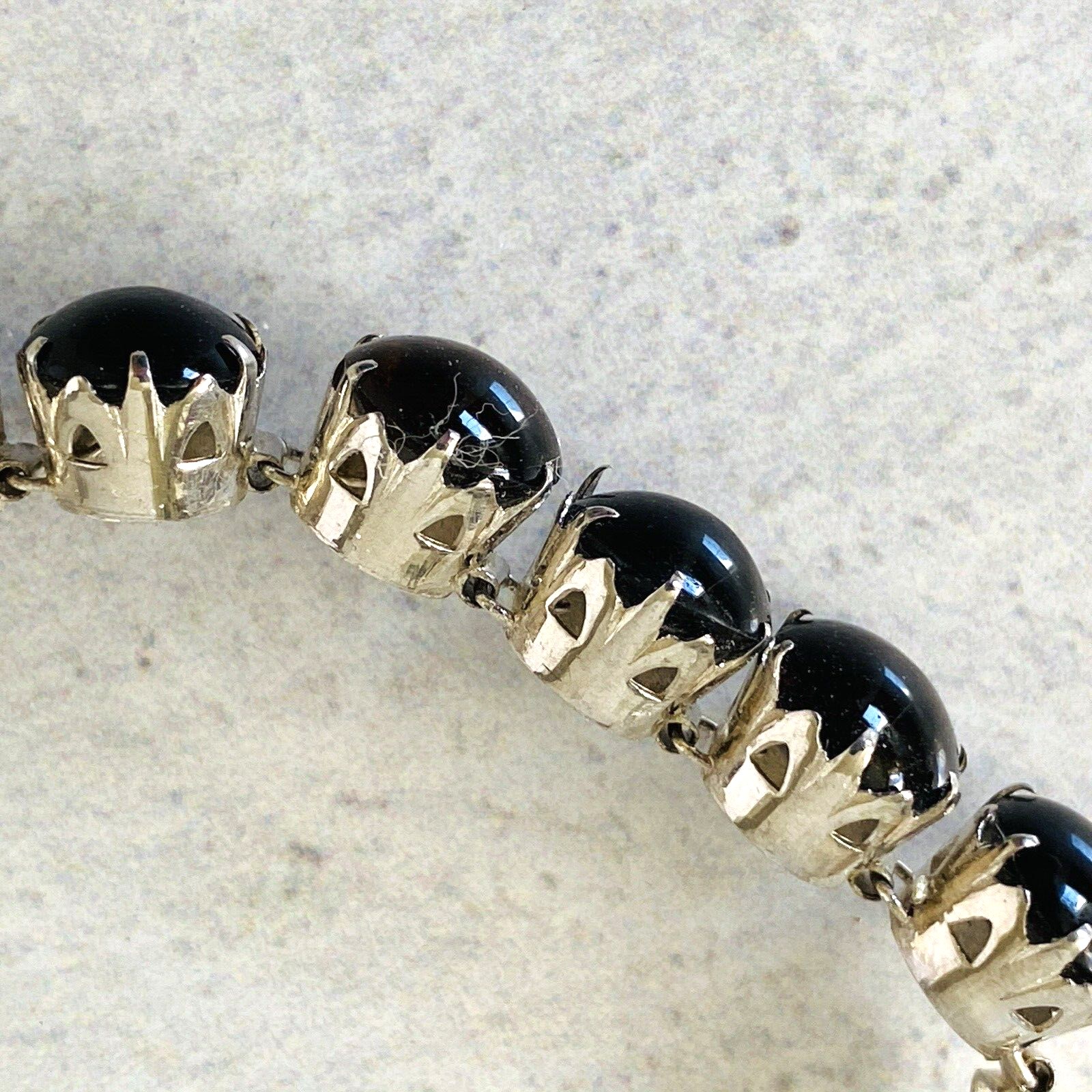 Sterling Silver Black Onyx Line Bracelet