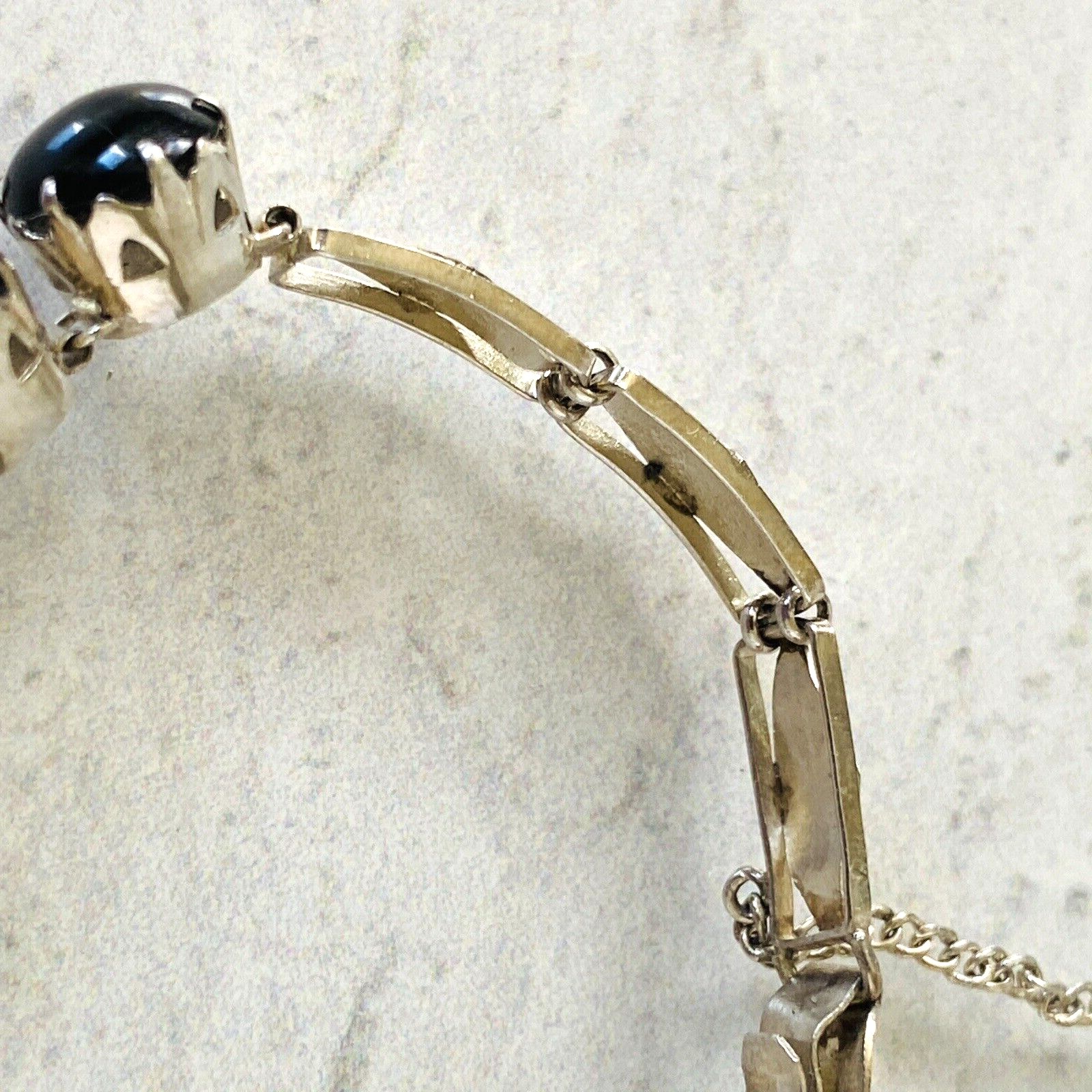Sterling Silver Black Onyx Line Bracelet