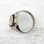 Antique Stainless Steel Signet Ring Centurion Cameo