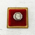 Antique Stainless Steel Signet Ring Centurion Cameo