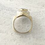 Vintage 3.4Ct Blue Topaz Sterling Silver Modernist Ring - Sz 5.25 - Signed BOMA - Square Shank