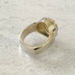 Vintage 3.4Ct Blue Topaz Sterling Silver Modernist Ring - Sz 5.25 - Signed BOMA - Square Shank