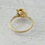 Vintage Retro Gold Over Sterling Silver Cultured Pearl Solitaire Ring