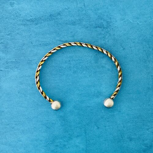 Mexican Sterling Silver and Brass Twisted Rope Cuff