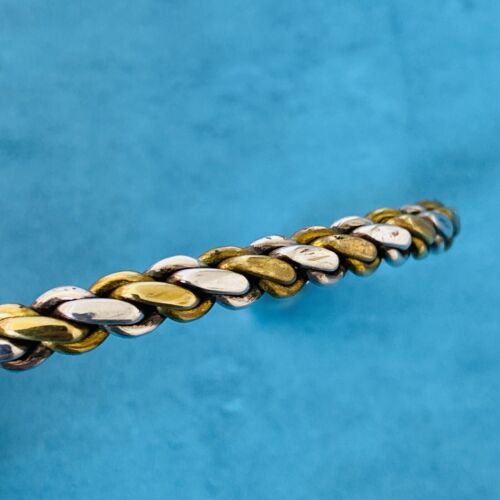Mexican Sterling Silver and Brass Twisted Rope Cuff