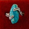Modernist sterling silver Amazonite rock ring