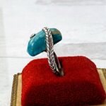 Modernist sterling silver Amazonite rock ring