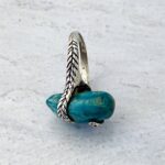 Modernist sterling silver Amazonite rock ring