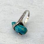 Modernist sterling silver Amazonite rock ring
