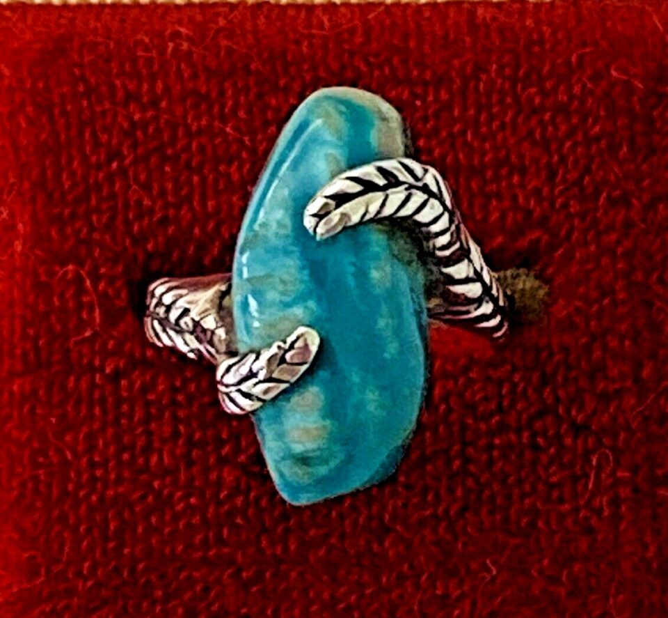 Modernist Sterling Silver Amazonite Rock Ring