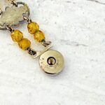 Silver Tone Czech Glass Bracelet Citrine