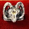 Sterling Silver Dimensional Ram's Head Ring