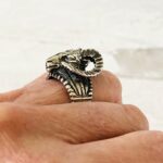 Sterling Silver Dimensional Ram's Head Ring
