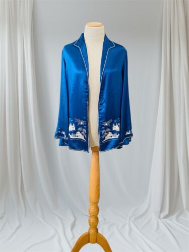 Art Deco Hand Embroidered Silk Pakama Set