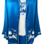 Art Deco Hand Embroidered Silk Pakama Set