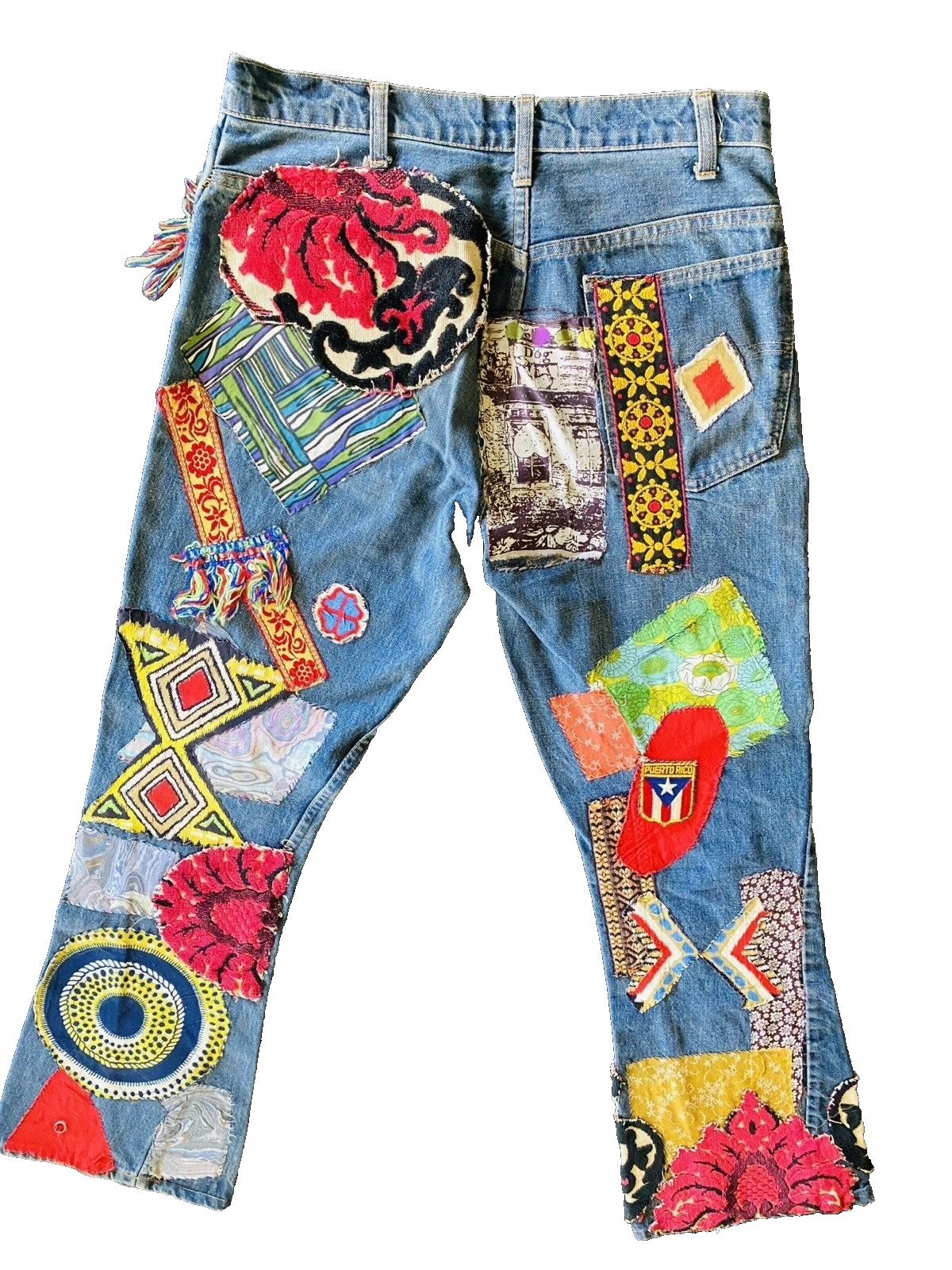 Vintage 1970s Levi's Jeans with Embroidered Appliques -