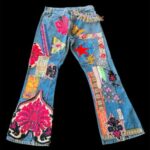Vintage 1970s Levi's Jeans with Embroidered Appliques -