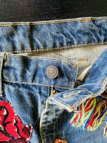 Vintage 1970s Levi's Jeans with Embroidered Appliques -