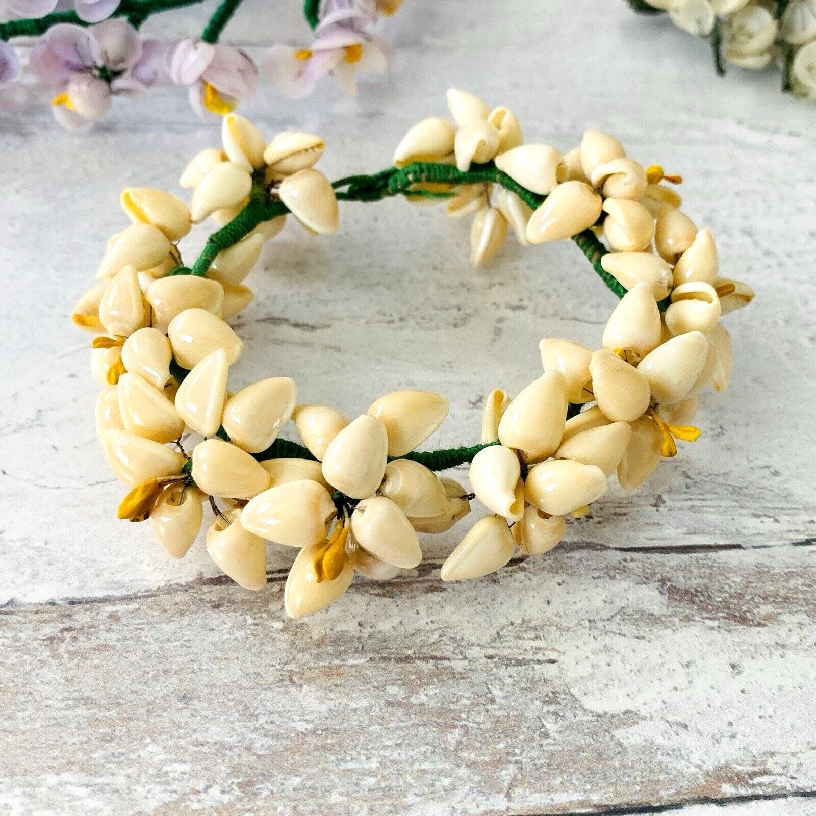 Vintage Millinery Bridal Flowers Lot Hand Crafted of Tiny Shells