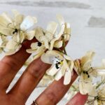 Vintage Mother-of-Pearl Flowers Bridal Crown Tiara and Groom's Boutonniere