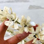 Vintage Mother-of-Pearl Flowers Bridal Crown Tiara and Groom's Boutonniere
