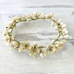Vintage Mother-of-Pearl Flowers Bridal Crown Tiara and Groom's Boutonniere