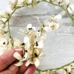 Vintage Mother-of-Pearl Flowers Bridal Crown Tiara and Groom's Boutonniere