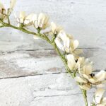 Vintage Mother-of-Pearl Flowers Bridal Crown Tiara and Groom's Boutonniere