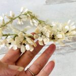 Vintage Mother-of-Pearl Flowers Bridal Crown Tiara and Groom's Boutonniere
